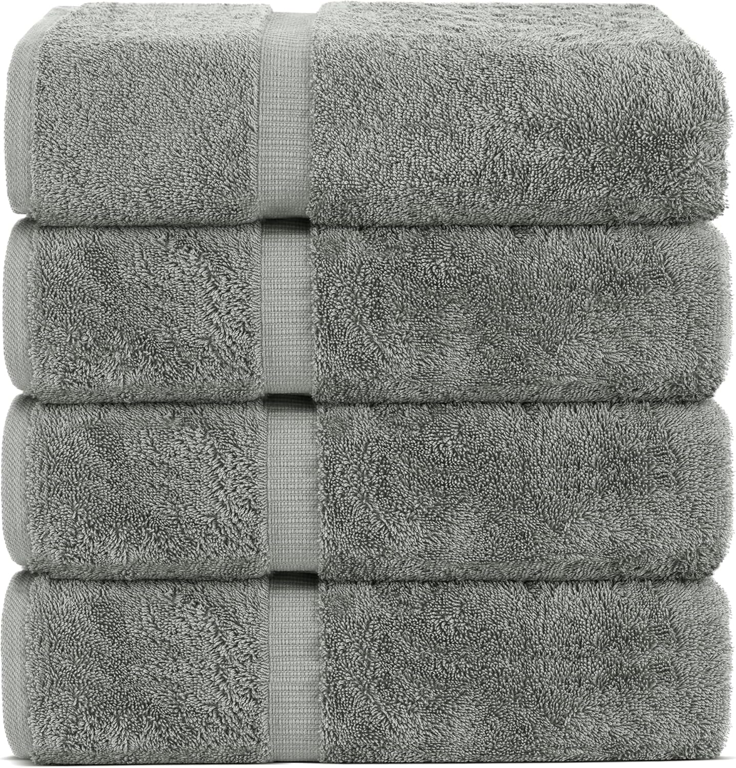 Premium Cotton Absorbent Turkish Towels (Bath Towel - Set of 4, Dark Gray)