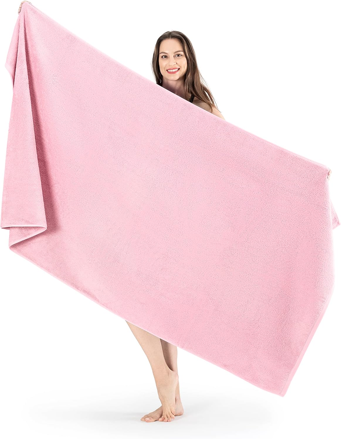 100% Turkish Cotton Jumbo Bath Sheet Towel Oversized 40X80 Inch | Premium Hotel & Spa Quality, Soft, Absorbent, XL Bath Towels | Made in Turkey (Pack of 1, Ivory, Jumbo Bath Sheet)