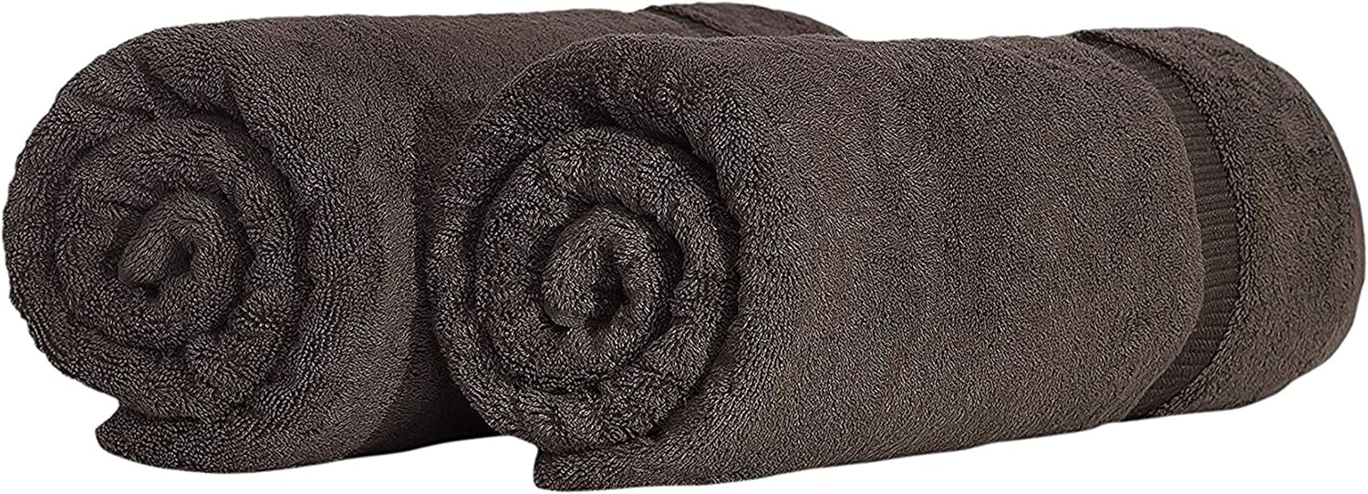 100% Turkish Cotton Jumbo Bath Sheet Towel Oversized 40X80 Inch | Premium Hotel & Spa Quality, Soft, Absorbent, XL Bath Towels | Made in Turkey (Pack of 1, Ivory, Jumbo Bath Sheet)