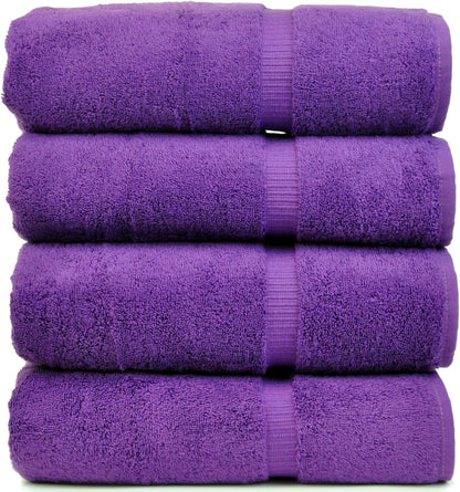 Premium Cotton Absorbent Turkish Towels (Bath Towel - Set of 4, Dark Gray)