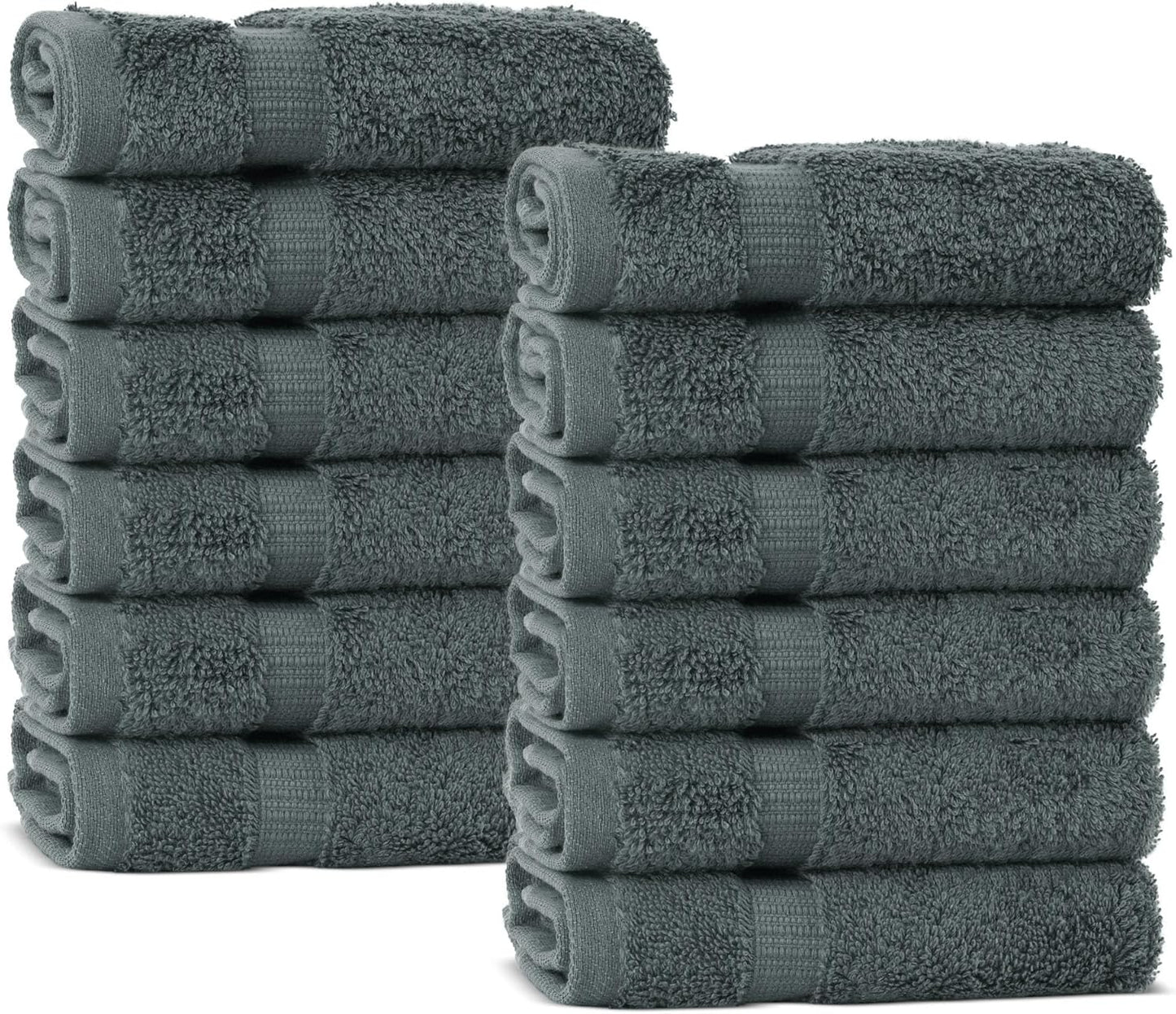 Premium Cotton Absorbent Turkish Towels (Bath Towel - Set of 4, Dark Gray)