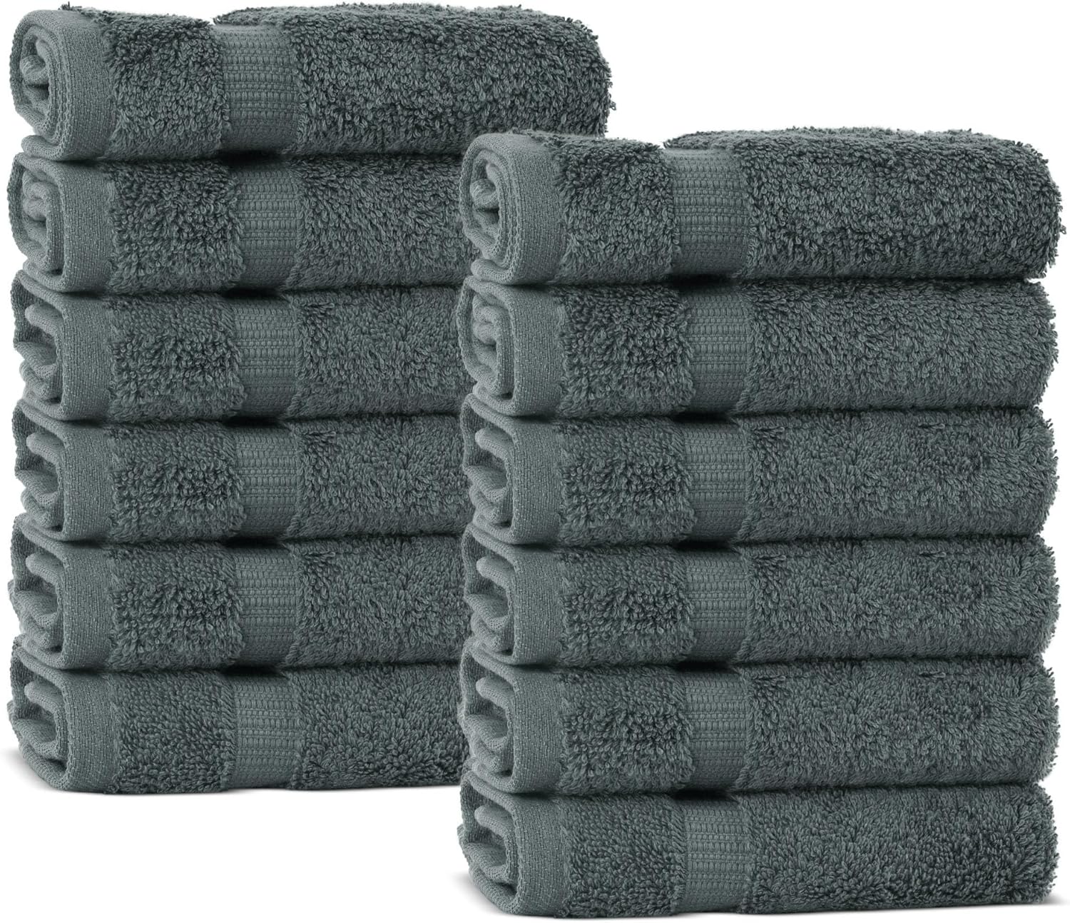 Premium Cotton Absorbent Turkish Towels (Bath Towel - Set of 4, Dark Gray)