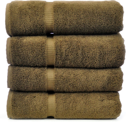 Premium Cotton Absorbent Turkish Towels (Bath Towel - Set of 4, Dark Gray)