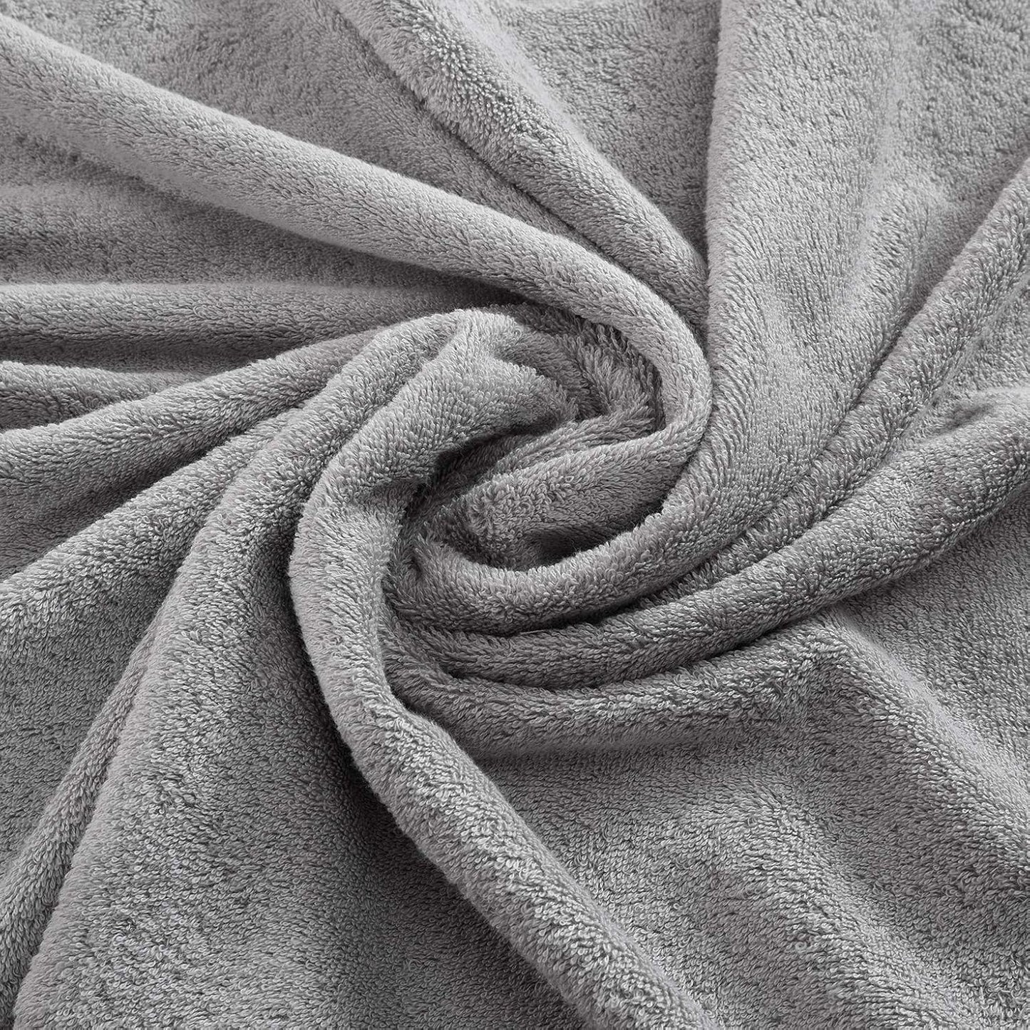 4-Piece Bath Towels Set, 100% Turkish Cotton Premium Quality Towels for Bathroom, Quick Dry Soft and Absorbent Turkish Towel, Set Includes 4 Bath Towels (Grey)