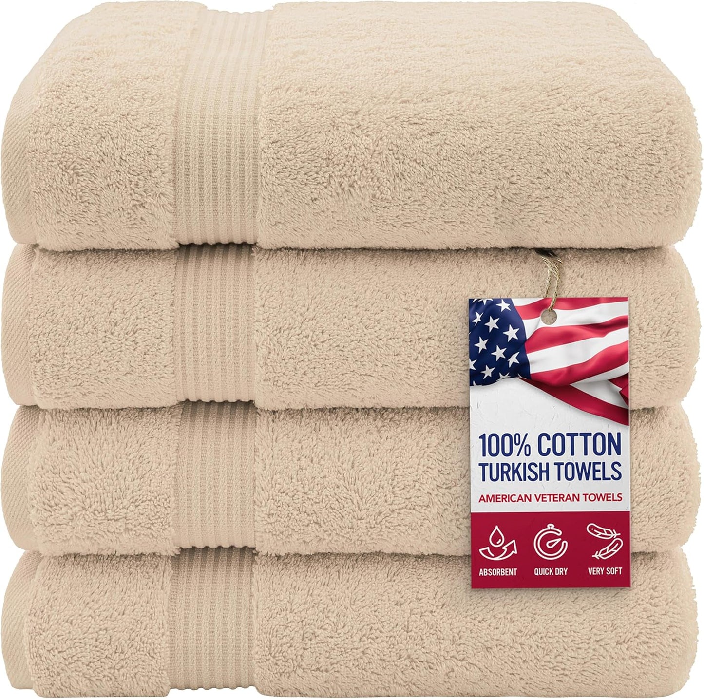 , 100% Cotton Turkish 6 Piece Towel Set, Luxury Towels Set of 6 for Bathroom Essentials, 2 Bath Towels 2 Hand Towels 2 Washcloths, Brown