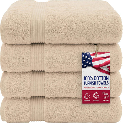, 100% Cotton Turkish 6 Piece Towel Set, Luxury Towels Set of 6 for Bathroom Essentials, 2 Bath Towels 2 Hand Towels 2 Washcloths, Brown