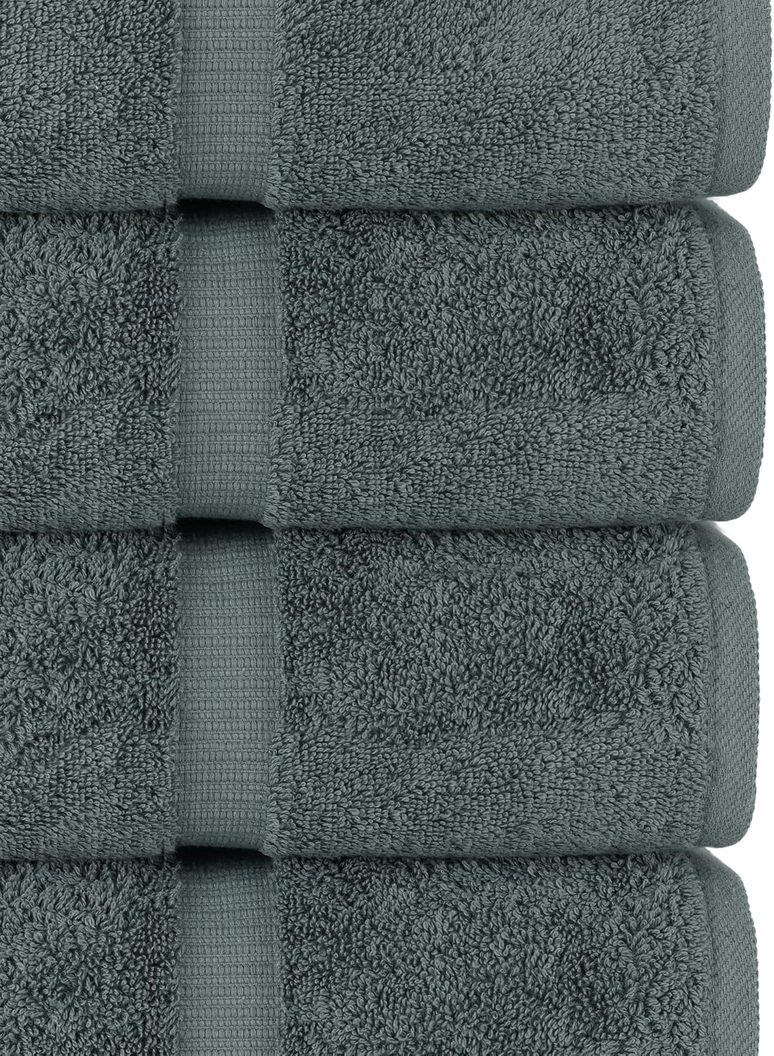 Premium Cotton Absorbent Turkish Towels (Bath Towel - Set of 4, Dark Gray)