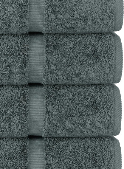 Premium Cotton Absorbent Turkish Towels (Bath Towel - Set of 4, Dark Gray)
