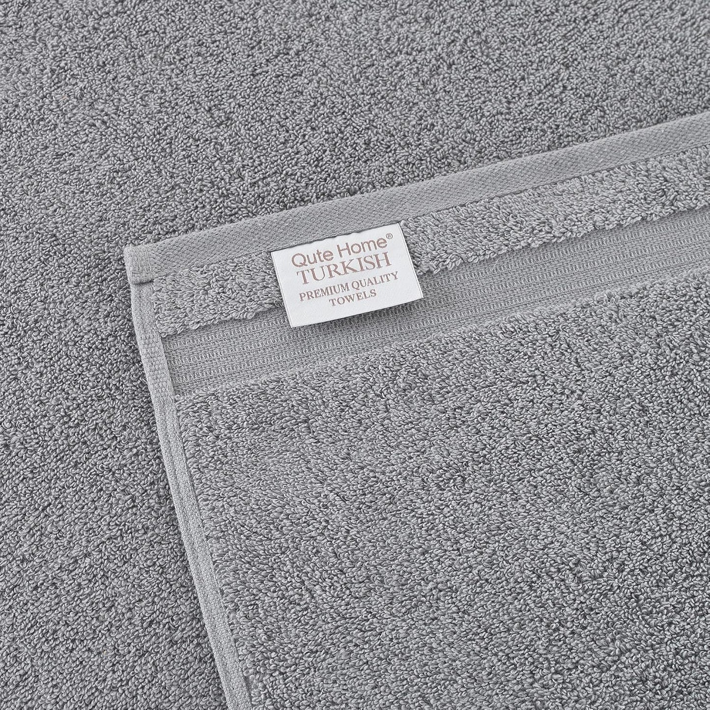 4-Piece Bath Towels Set, 100% Turkish Cotton Premium Quality Towels for Bathroom, Quick Dry Soft and Absorbent Turkish Towel, Set Includes 4 Bath Towels (Grey)