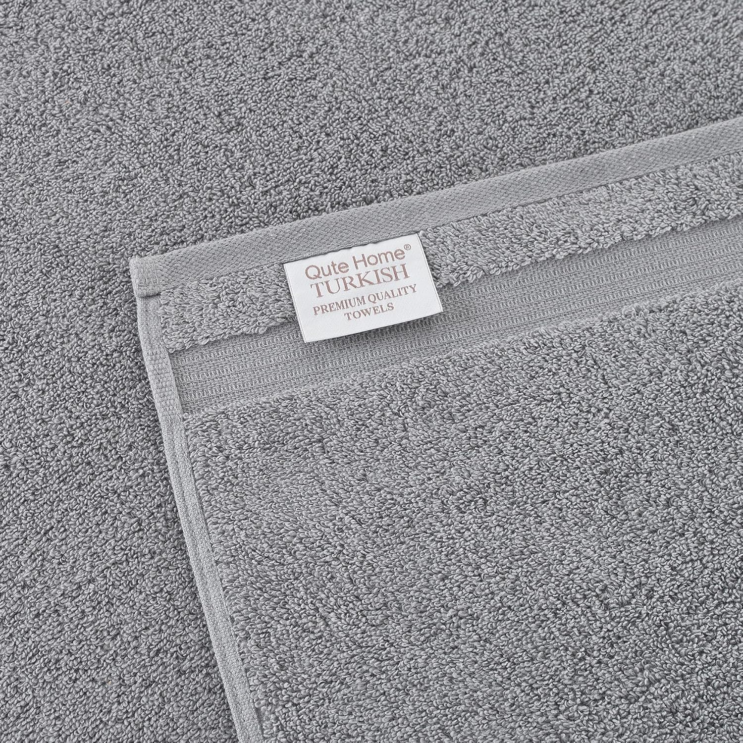 4-Piece Bath Towels Set, 100% Turkish Cotton Premium Quality Towels for Bathroom, Quick Dry Soft and Absorbent Turkish Towel, Set Includes 4 Bath Towels (Grey)