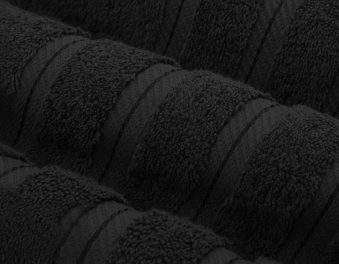 Luxury 4-Piece Bath Towel Set Turkish Cotton | Ultra Soft & Absorbent Towels for Bathroom | Black