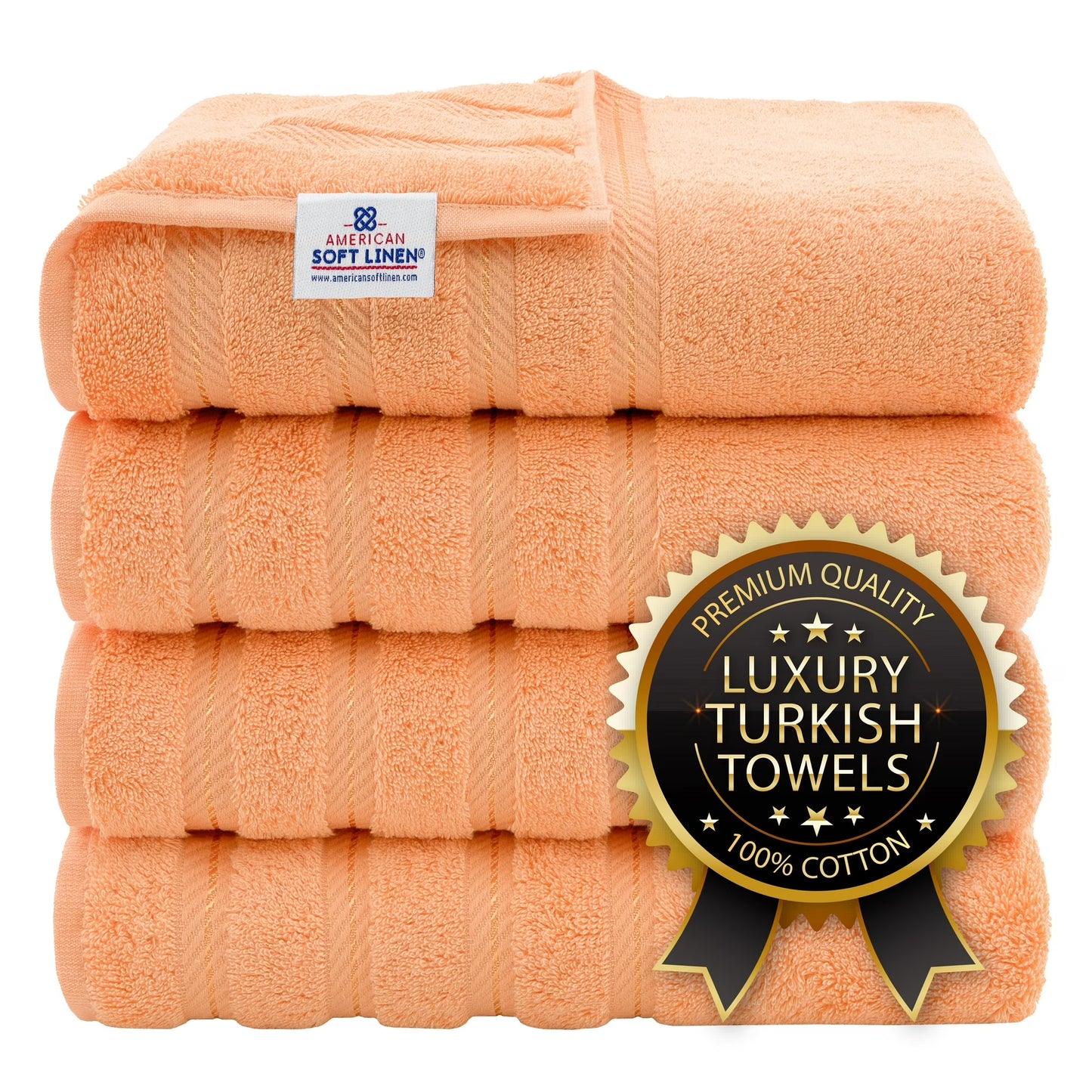 Luxury 4-Piece Bath Towel Set Turkish Cotton | Ultra Soft & Absorbent Towels for Bathroom | Black