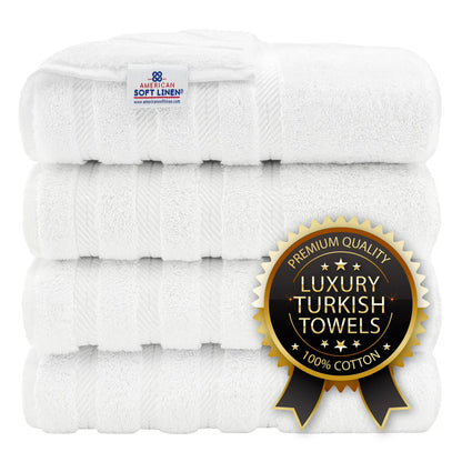 Luxury 4-Piece Bath Towel Set Turkish Cotton | Ultra Soft & Absorbent Towels for Bathroom | Black