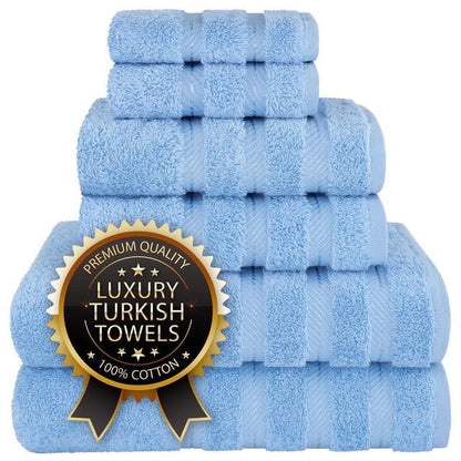 Luxury 4 Piece Bath Towel Set, 100% Cotton Turkish Bath Towels for Bathroom, Black