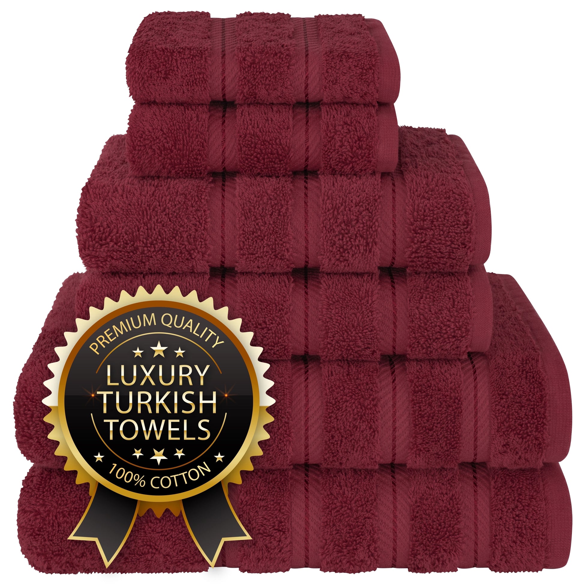 Luxury 4 Piece Bath Towel Set, 100% Cotton Turkish Bath Towels for Bathroom, Black