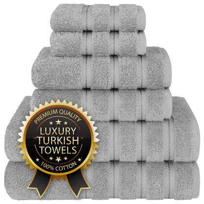 Luxury 4 Piece Bath Towel Set, 100% Cotton Turkish Bath Towels for Bathroom, Black