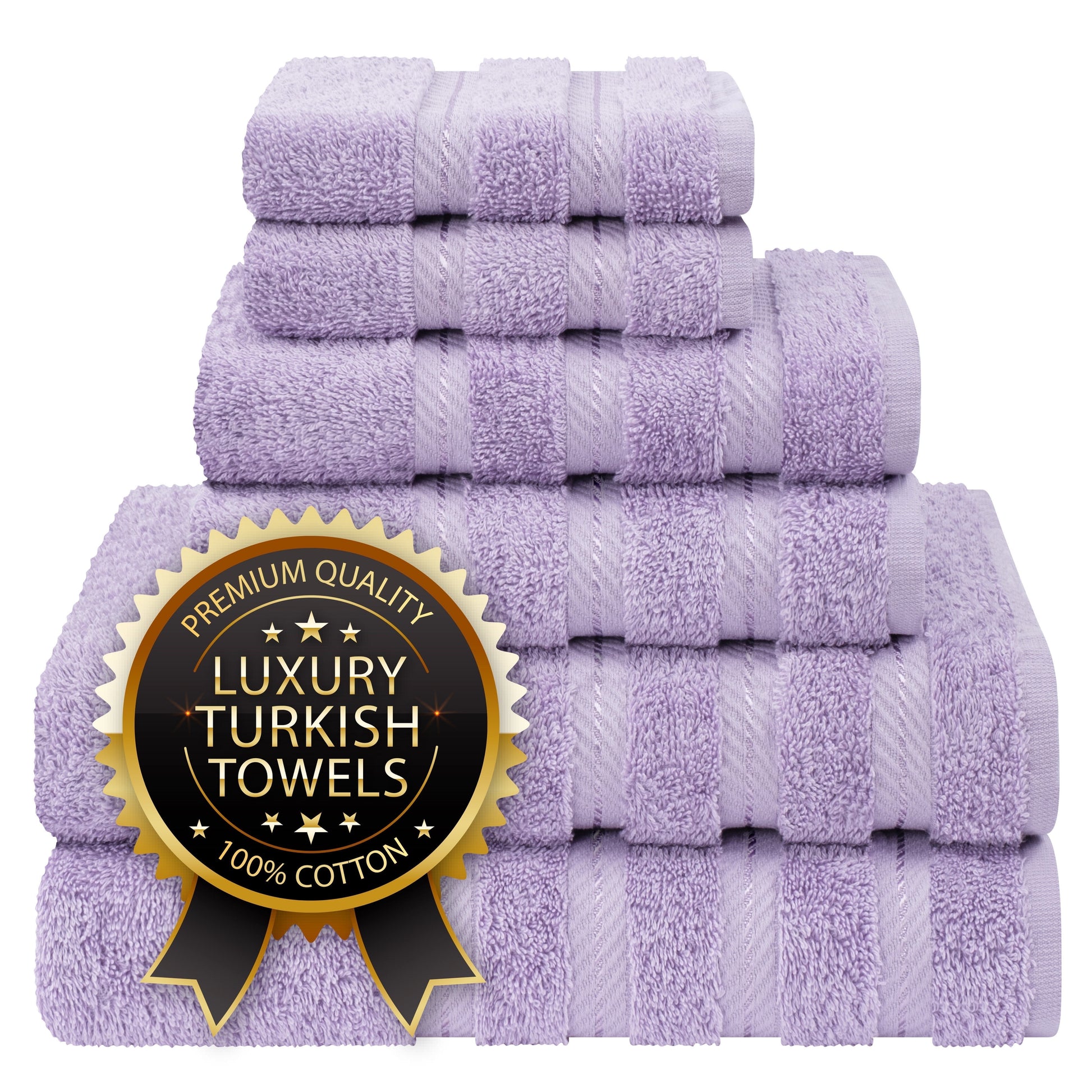 Luxury 4 Piece Bath Towel Set, 100% Cotton Turkish Bath Towels for Bathroom, Black