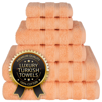 Luxury 4 Piece Bath Towel Set, 100% Cotton Turkish Bath Towels for Bathroom, Black