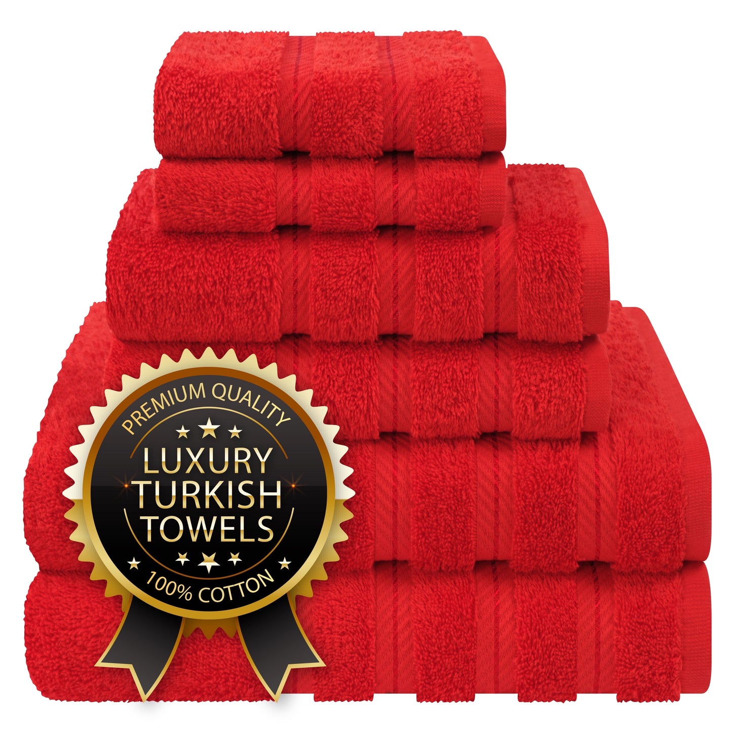 Luxury 4 Piece Bath Towel Set, 100% Cotton Turkish Bath Towels for Bathroom, Black