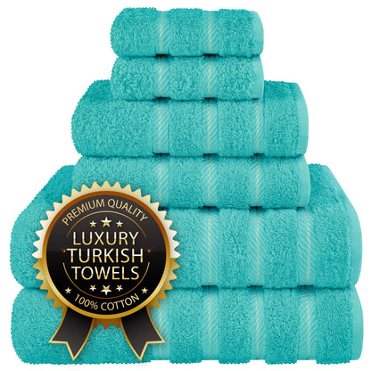 Luxury 4 Piece Bath Towel Set, 100% Cotton Turkish Bath Towels for Bathroom, Black