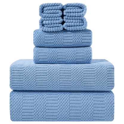 8 Piece Microfiber Bath Towel Set,700Gsm Quick Dry & Less Lint, 2 Oversized Bath Towels, 2 Towels & 4 Washcloths,Highly Absorbent,Ultra Soft Shower Towel for Bathroom Hotel-Light Green