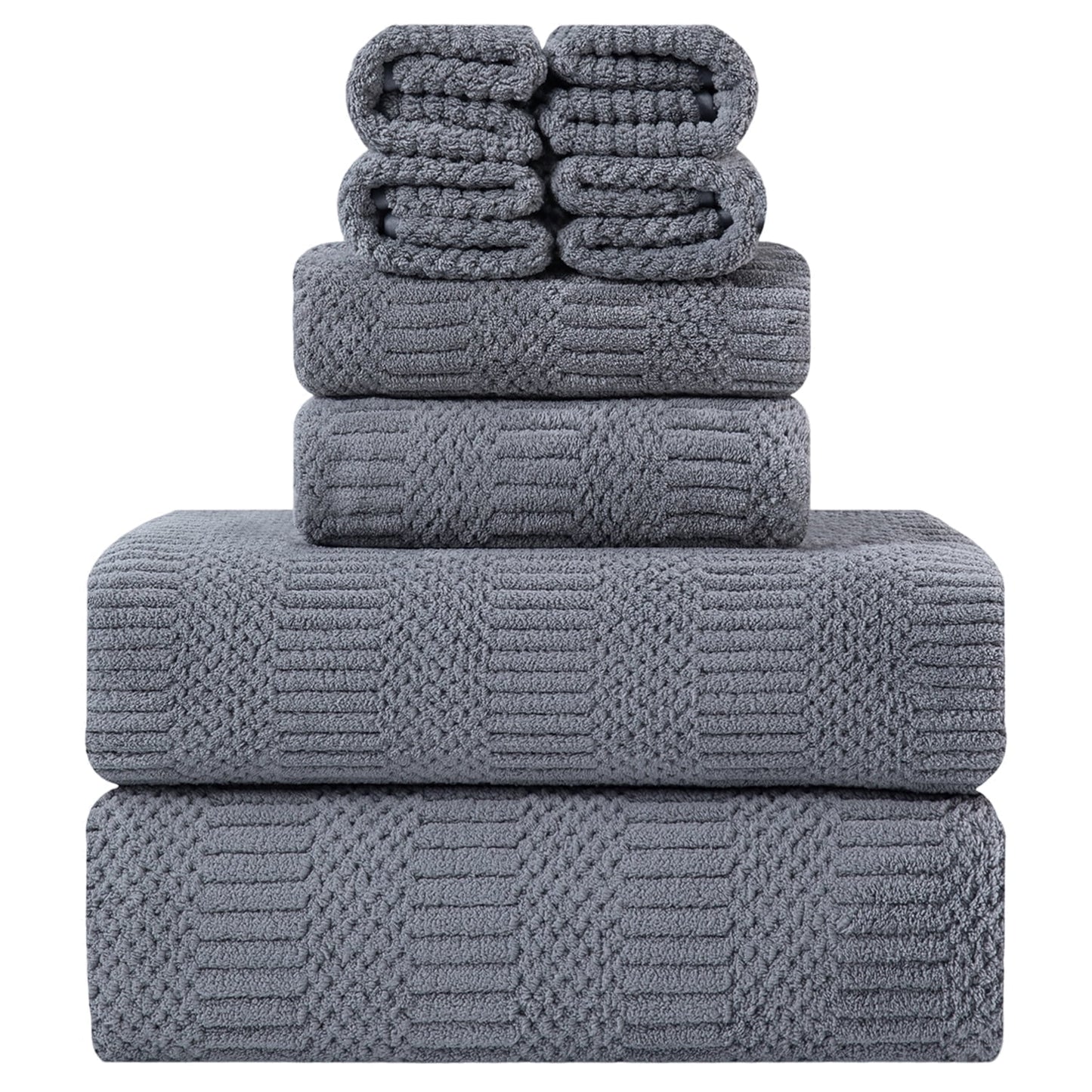 8 Piece Microfiber Bath Towel Set,700Gsm Quick Dry & Less Lint, 2 Oversized Bath Towels, 2 Towels & 4 Washcloths,Highly Absorbent,Ultra Soft Shower Towel for Bathroom Hotel-Light Green