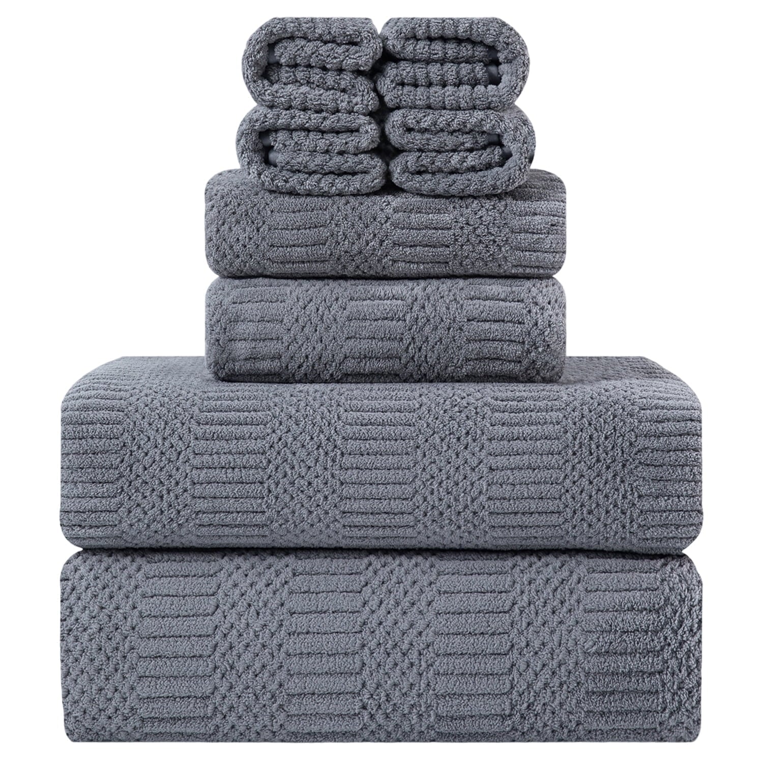 8 Piece Microfiber Bath Towel Set,700Gsm Quick Dry & Less Lint, 2 Oversized Bath Towels, 2 Towels & 4 Washcloths,Highly Absorbent,Ultra Soft Shower Towel for Bathroom Hotel-Light Green