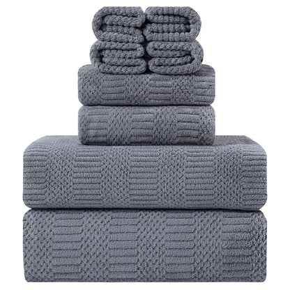 8 Piece Microfiber Bath Towel Set,700Gsm Quick Dry & Less Lint, 2 Oversized Bath Towels, 2 Towels & 4 Washcloths,Highly Absorbent,Ultra Soft Shower Towel for Bathroom Hotel-Light Green