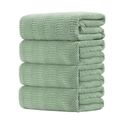 8 Piece Microfiber Bath Towel Set,700Gsm Quick Dry & Less Lint, 2 Oversized Bath Towels, 2 Towels & 4 Washcloths,Highly Absorbent,Ultra Soft Shower Towel for Bathroom Hotel-Light Green