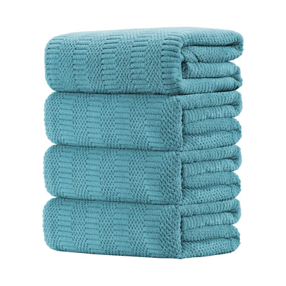 8 Piece Microfiber Bath Towel Set,700Gsm Quick Dry & Less Lint, 2 Oversized Bath Towels, 2 Towels & 4 Washcloths,Highly Absorbent,Ultra Soft Shower Towel for Bathroom Hotel-Light Green