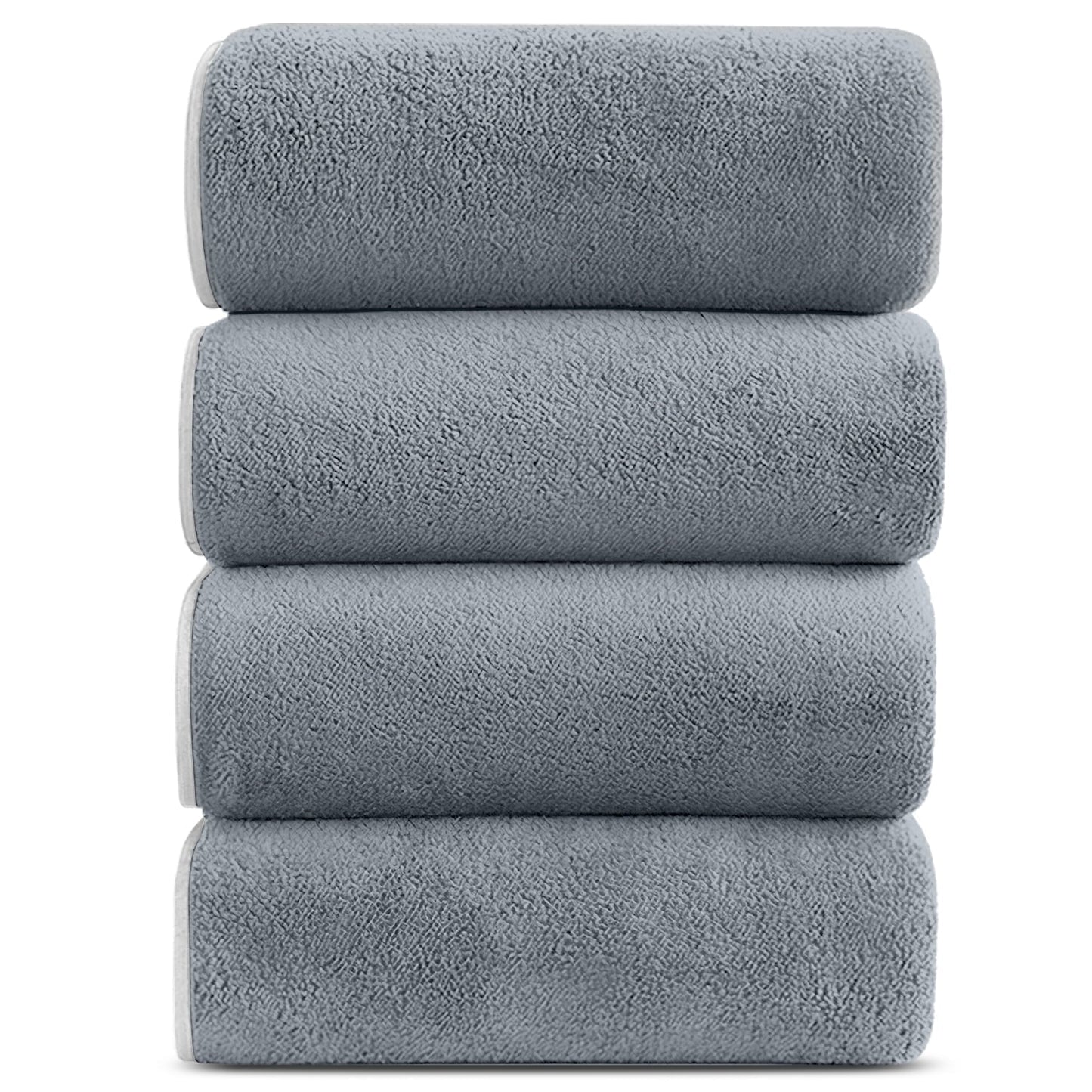 Bath Towels Set of 4, Larger & Light Bath Towels 28 X 55 Inches, 100% Microfiber Super Soft and Highly Absorbent, Bath Sheets Quicker to Dry, Perfect Bathroom Towels for Daily Use, White