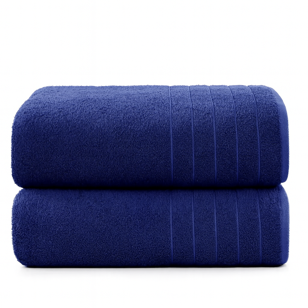 2-Pack Oversized Bath Towels – 100% Ring-Spun Cotton, Ultra Absorbent & Quick-Drying (30" x 60", Navy)