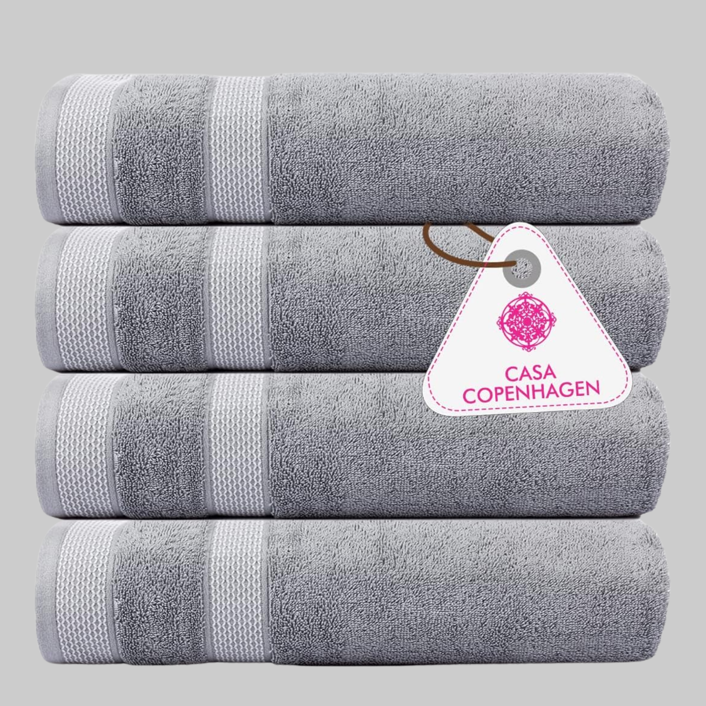Solitaire Egyptian Cotton Bath Towel Set 4-Piece | 600 GSM, Ultra Soft & Absorbent | Grey Violet