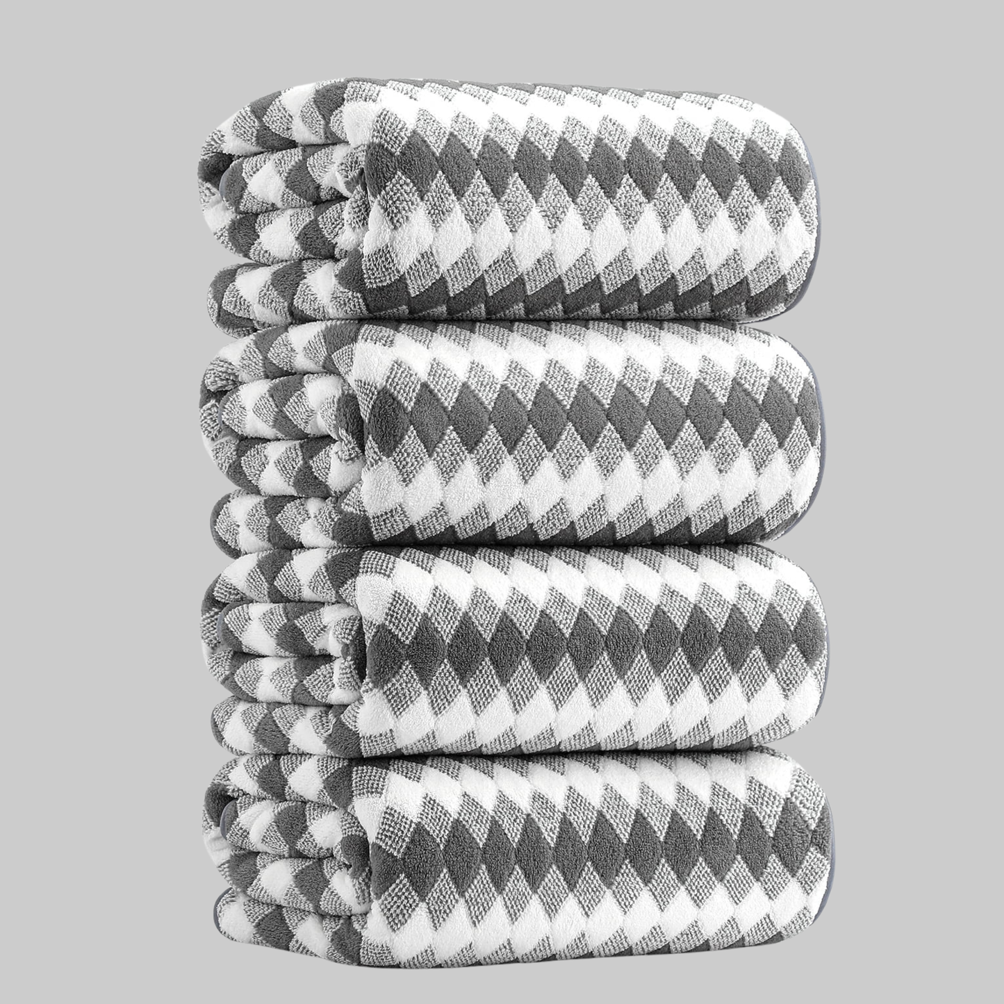 4-Pack Microfiber Bath Towels 35" x 70" | Soft, Quick Dry & Absorbent | Dark Gray