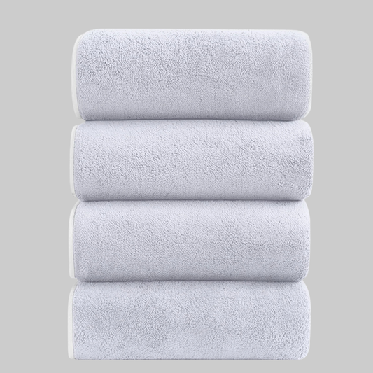 4-Pack Large Microfiber Bath Towels 28" x 55" | Super Soft, Quick Dry & Highly Absorbent | White