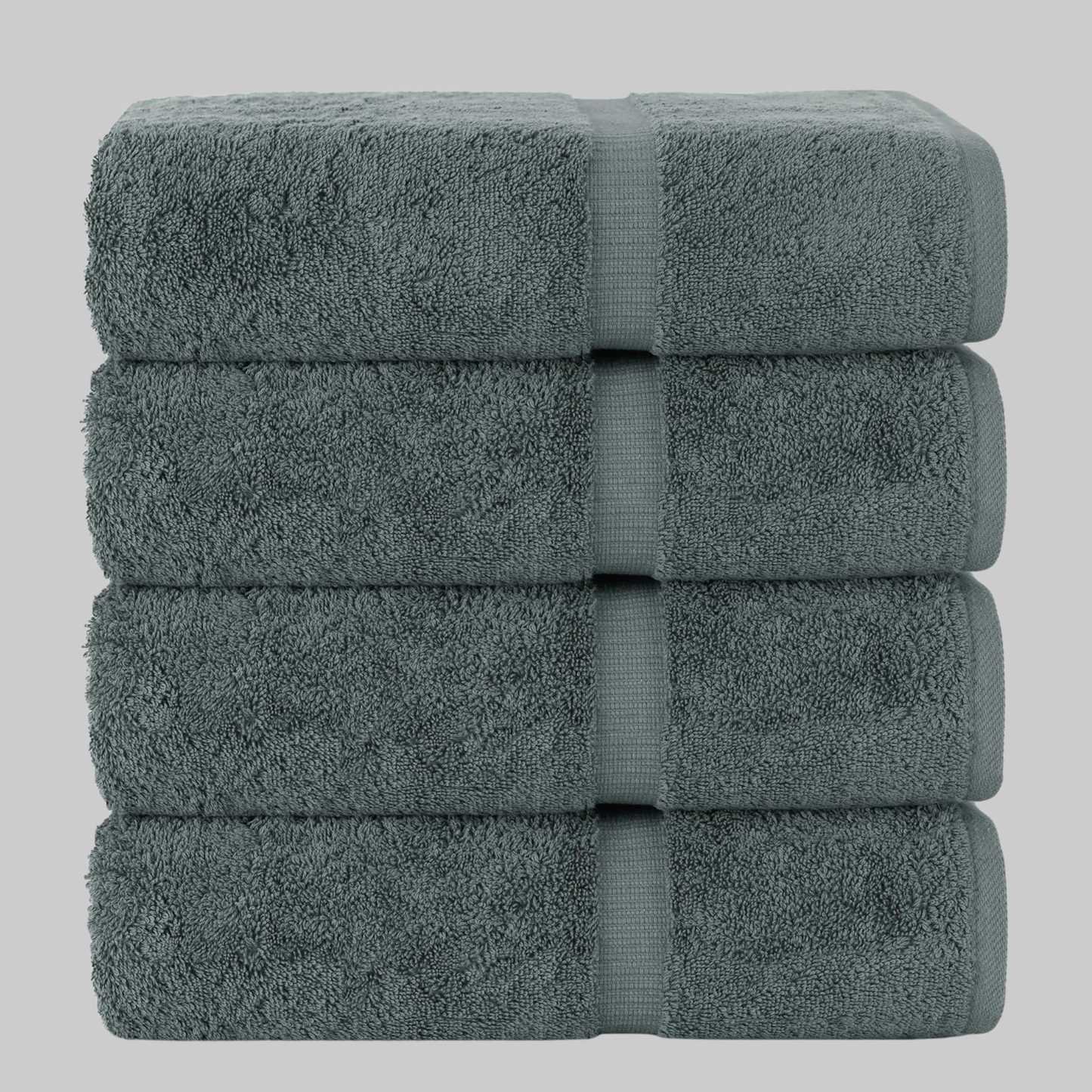 Premium Turkish Cotton Bath Towel Set of 4 | Ultra Soft, Absorbent & Durable Luxury | Dark Gray