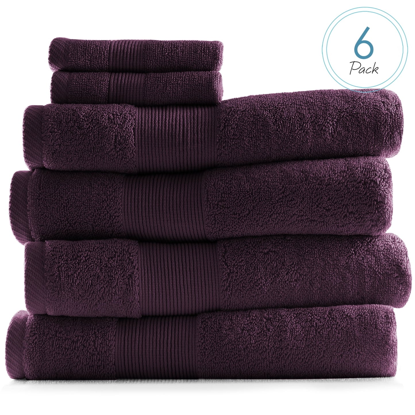 Bath Towel Collection, 100% Cotton Luxury Soft 10 Pc Set – Black