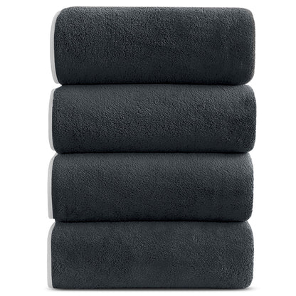Bath Towels Set of 4, Larger & Light Bath Towels 28 X 55 Inches, 100% Microfiber Super Soft and Highly Absorbent, Bath Sheets Quicker to Dry, Perfect Bathroom Towels for Daily Use, White