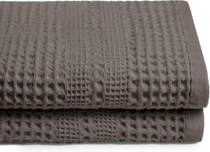 Waffle Bath Sheet Large Bath Towels Quick Dry Thin Body Towels, 40X80 Oversized Bath Towels for Adults, Classic Style (Stone)