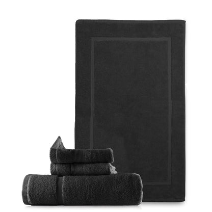 Bath Towel Collection, 100% Cotton Luxury Soft 10 Pc Set – Black
