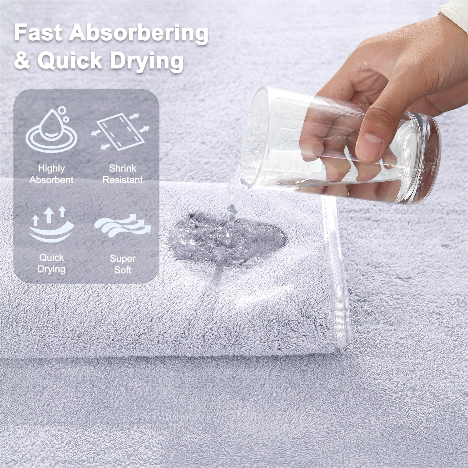 Bath Towels Set of 4, Larger & Light Bath Towels 28 X 55 Inches, 100% Microfiber Super Soft and Highly Absorbent, Bath Sheets Quicker to Dry, Perfect Bathroom Towels for Daily Use, White