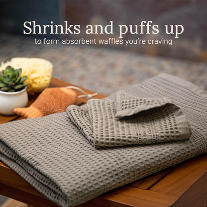 Waffle Bath Sheet Large Bath Towels Quick Dry Thin Body Towels, 40X80 Oversized Bath Towels for Adults, Classic Style (Stone)