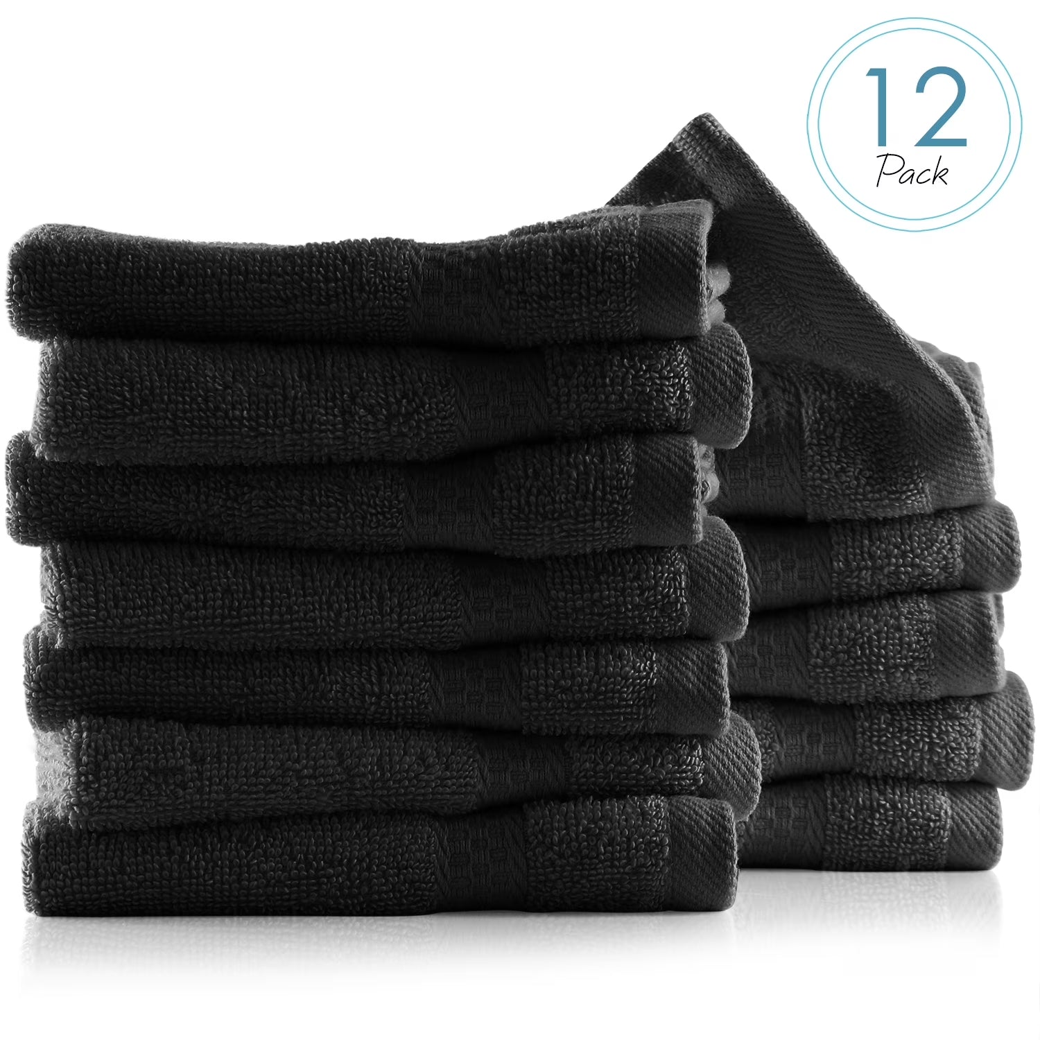 Bath Towel Collection, 100% Cotton Luxury Soft 10 Pc Set – Black