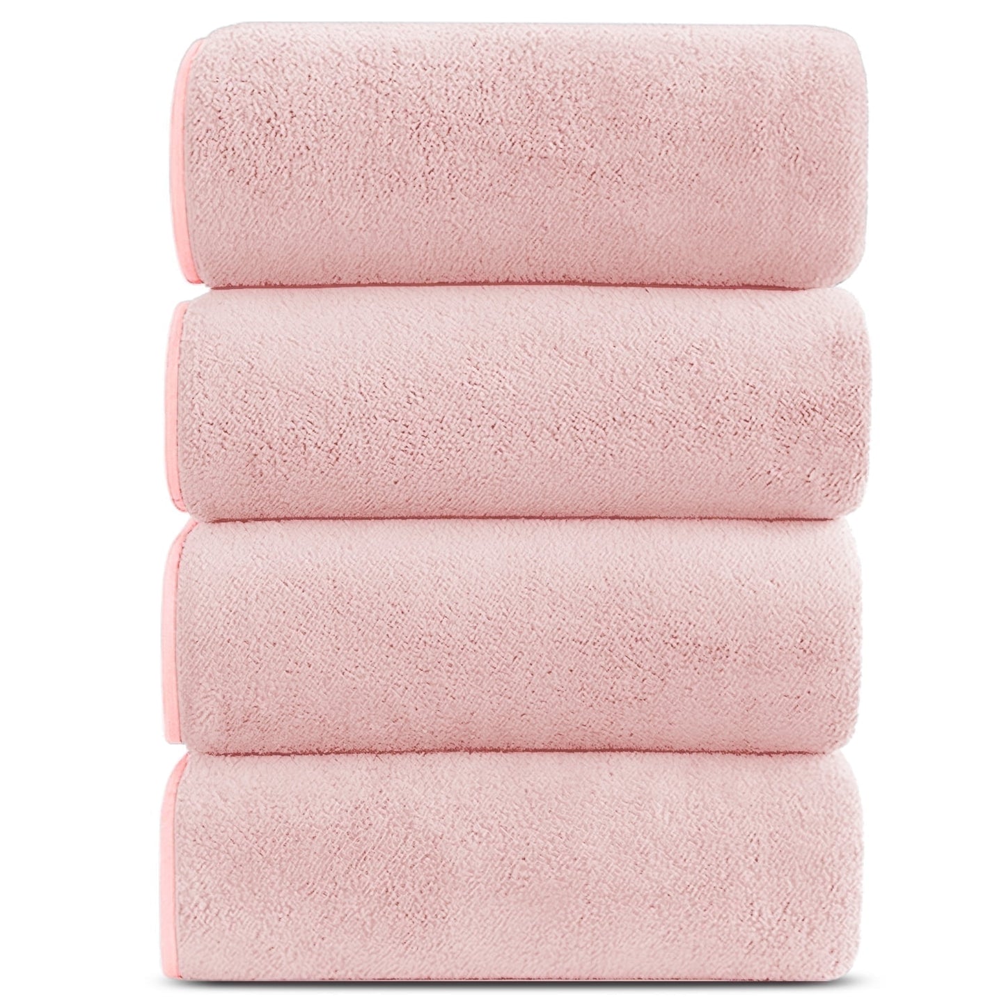 Bath Towels Set of 4, Larger & Light Bath Towels 28 X 55 Inches, 100% Microfiber Super Soft and Highly Absorbent, Bath Sheets Quicker to Dry, Perfect Bathroom Towels for Daily Use, White