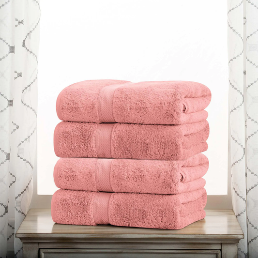 Set of 2 Ultra-Soft Egyptian Cotton Bath Sheets – Thick, Plush & Highly Absorbent Luxury Towels in Tea Rose