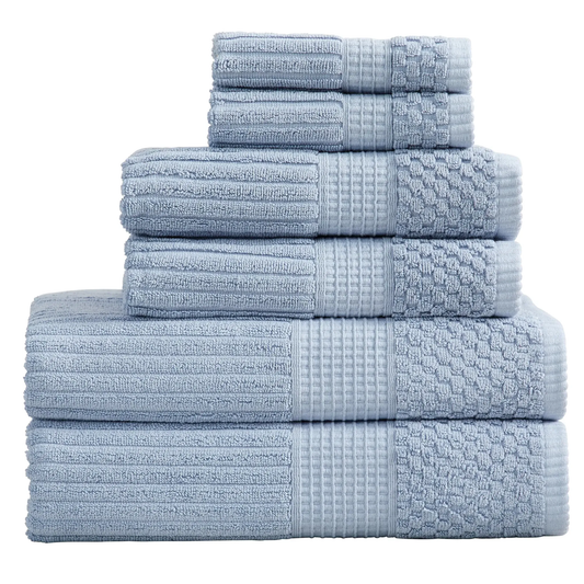 Springtree Home™ Premium Towel Set – 6 PCS Ultra Soft, Quick-Dry Cotton (Dusty Blue)